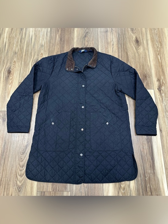 Lands' End Jackets & Blazers - Women’s Land’s End Quilted Corduroy Collar Primaloft Coat, Black, Large